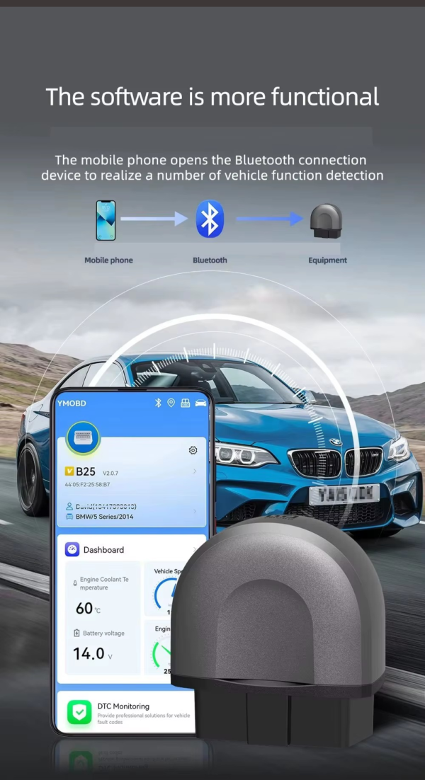 Auto OBD B25 Bluetooth Analyzer Multi-Function ELM327 Plastic Fault Detector Electric Power Diagnostic Scanner for Cars - Image 10