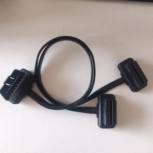 Obdii OBD2 Male to Dual Female OBD2 Extension Cable Flat Obd2 Y Splitter Cable - Image 3