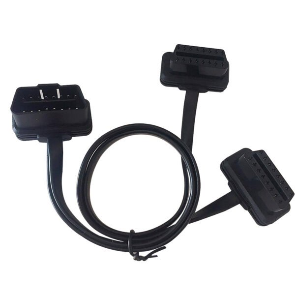 Obdii OBD2 Male to Dual Female OBD2 Extension Cable Flat Obd2 Y Splitter Cable