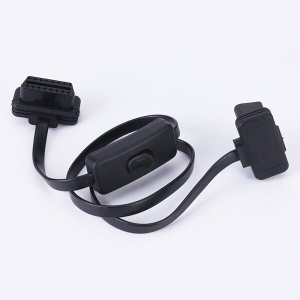 Oem 8 Wires 16 Pin Right Angle Obd Adapter Obd 2 Diagnostic Extension Cable with Switch for ELM327 GPS Tracker - Image 3