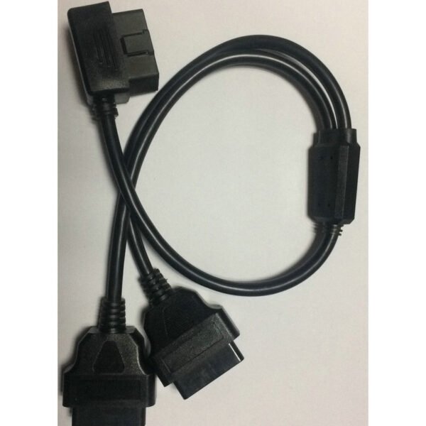 Multy OBD2 Cable Extension Splitter 16pin l Shaped 90 Degree 16 Pin Male to Dual Female Y OBD Cable - Image 4