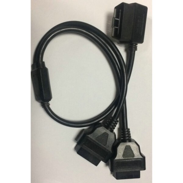 Multy OBD2 Cable Extension Splitter 16pin l Shaped 90 Degree 16 Pin Male to Dual Female Y OBD Cable - Image 5