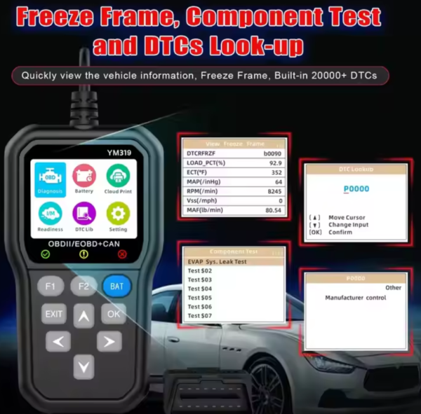 Handheld Car OBD2 Scanner Diagnostic Tool Essential Vehicle Diagnostic Software New Reader YM319 - Image 5