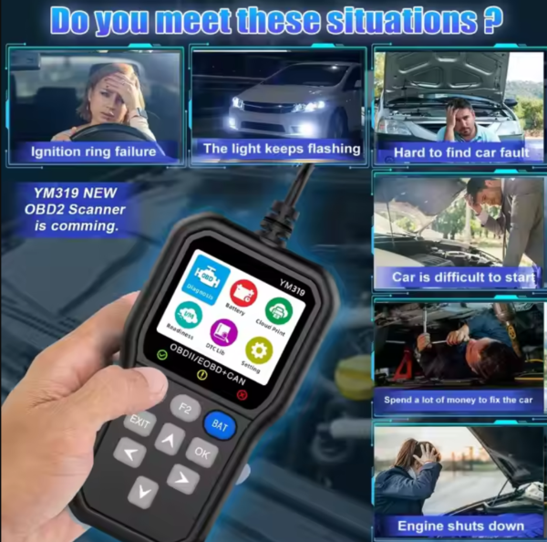 Handheld Car OBD2 Scanner Diagnostic Tool Essential Vehicle Diagnostic Software New Reader YM319 - Image 6