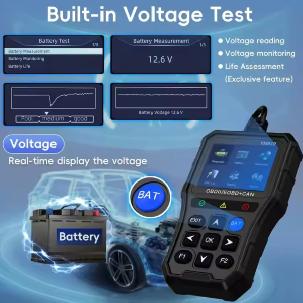Multilingual Automotive Diagnostic Tool Battery Tester Check Engine System Fault Code Reader YM519 OBD2 Scanner - Image 7