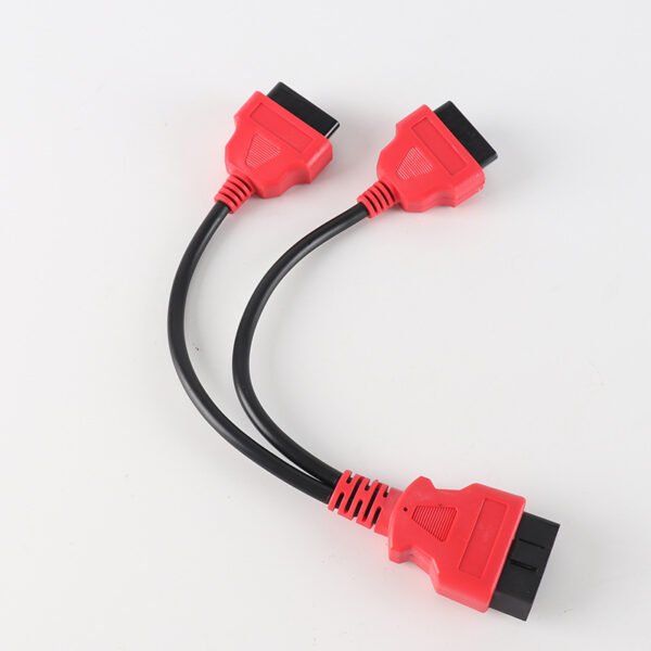 30cm 16-Pin 16 Wires OBD 2 Adapter Cable with Red Connector Male to Female Extension for Code Readers - Image 3