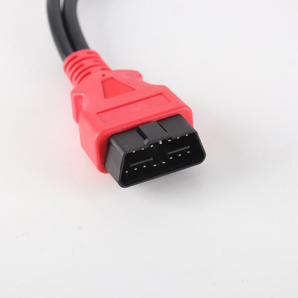 30cm 16-Pin 16 Wires OBD 2 Adapter Cable with Red Connector Male to Female Extension for Code Readers - Image 4