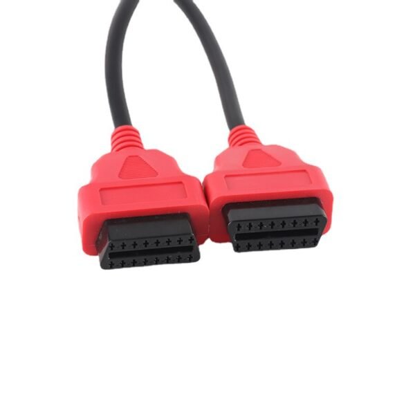 30cm 16-Pin 16 Wires OBD 2 Adapter Cable with Red Connector Male to Female Extension for Code Readers - Image 5