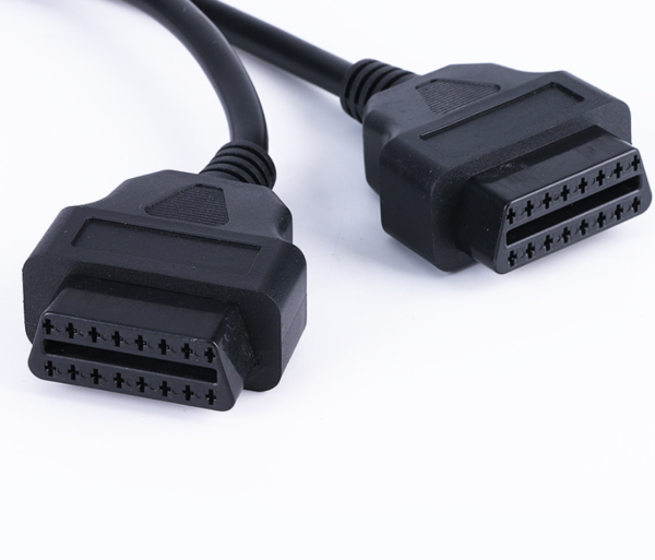 Multy OBD2 Cable Extension Splitter 16pin l Shaped 90 Degree 16 Pin Male to Dual Female Y OBD Cable - Image 3