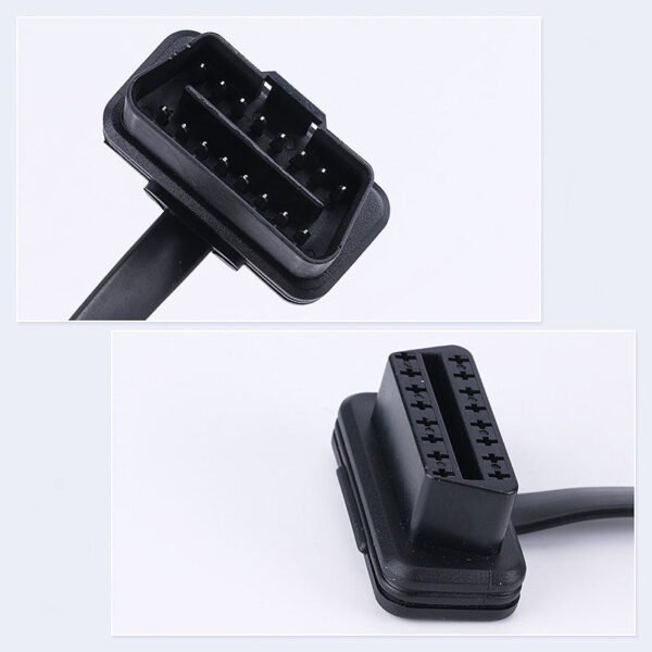 Car OBD elbow male to female extension cable full 16 Pin 8 Core Noodle Cable Car Fault Diagnostic Instrument Connection Cable - Image 4