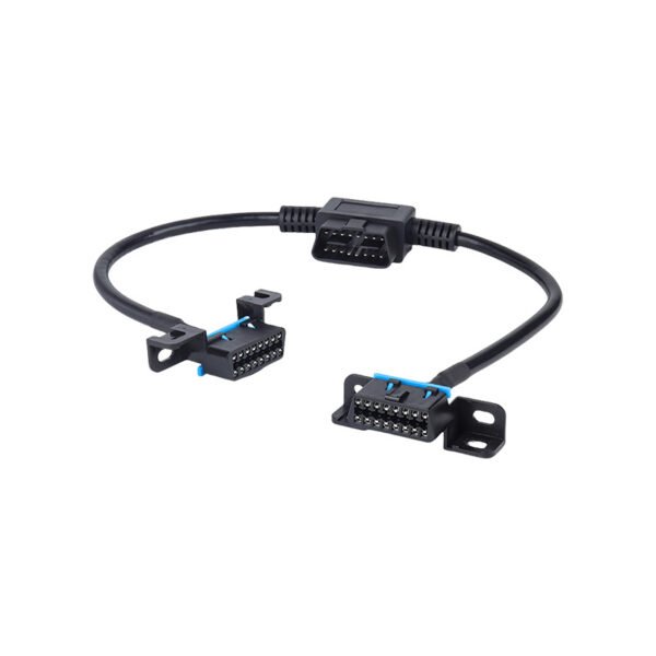16 Pin OBD2 Extension Cable OBD 1 Male to 2 Female Port OBD-II Extender Splitter Cable