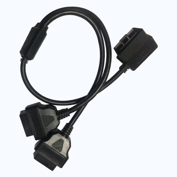 Wholesales Universal Right Angled OBD II OBD2 16pin Male to Dual Female Splitter Extension Y 3Way Cable for Toyota, Nissan Cars
