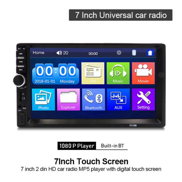 Factory Provide 7 Inch Touch Screen Double DIN Player 7018B 2 Din Video Stereo Radio Car MP5 Player - Image 3