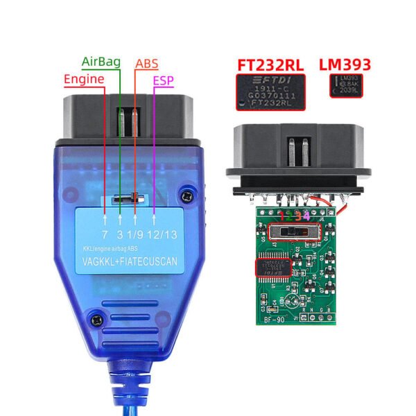 VAG KKL Fiat Ecuscan FT232RL Automotive Diagnostic Tools - Image 3