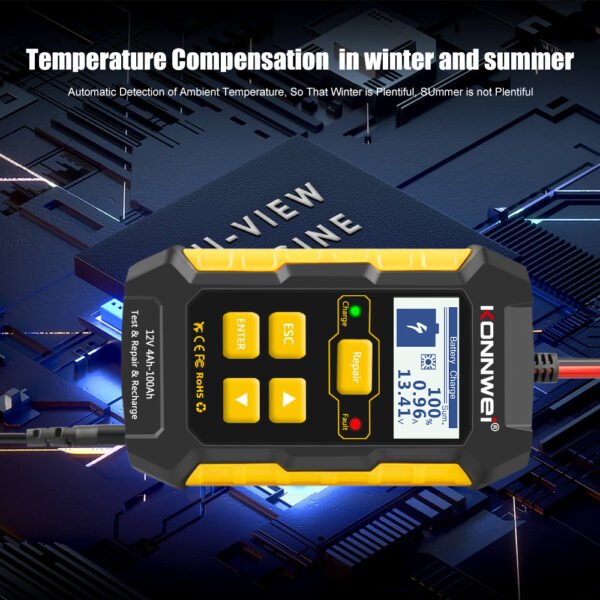 Pulse Repair Chargers KONNWEI KW510 12V 5A Full Automatic Car Battery Testerfor Lead Acid Car Battery Repair Tool Agm Gel - Image 4