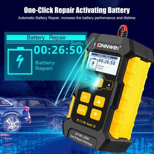Pulse Repair Chargers KONNWEI KW510 12V 5A Full Automatic Car Battery Testerfor Lead Acid Car Battery Repair Tool Agm Gel - Image 6