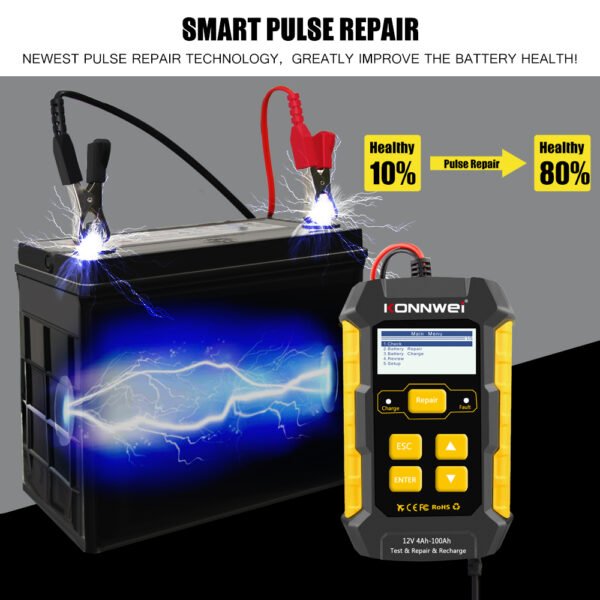 Pulse Repair Chargers KONNWEI KW510 12V 5A Full Automatic Car Battery Testerfor Lead Acid Car Battery Repair Tool Agm Gel - Image 7