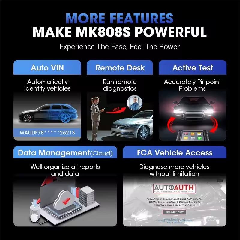 Autel MaxiCOM MK808S OBD2 Scanner Automotivo Car Diagnostic Tool OBD 2 Scanner Active Test Code Reader Key Coding Tool - Image 3