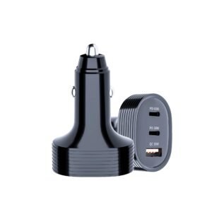 3-Ports 65W PD Fast Charge Car Charger